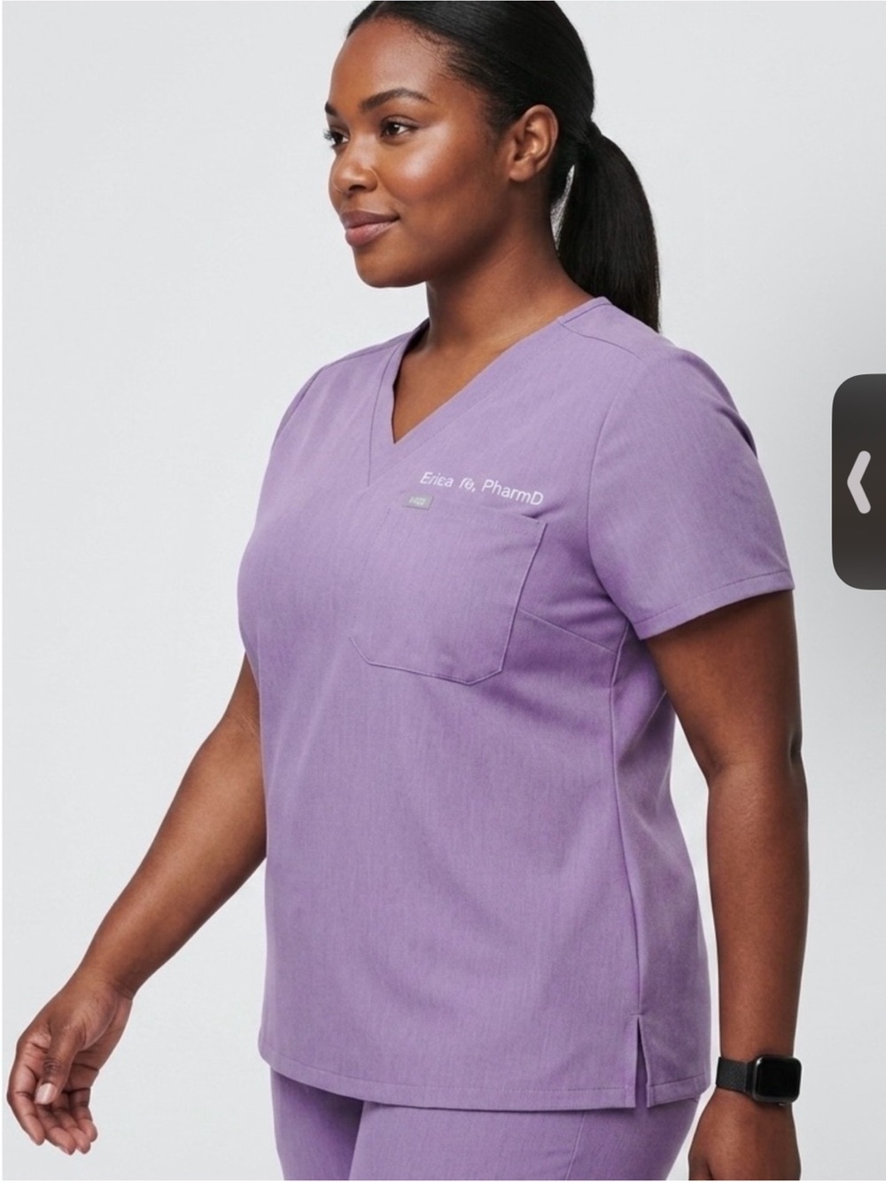 FIGS Catarina One Pocket V-Neck Scrub Top Lavender Purple Womens Plus Size 4XL⁠